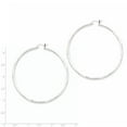 thumbnail image 2 of Beautiful Sterling Silver Rhodium-plated 2.5mm Satin D/C Hoop Earrings, 2 of 2