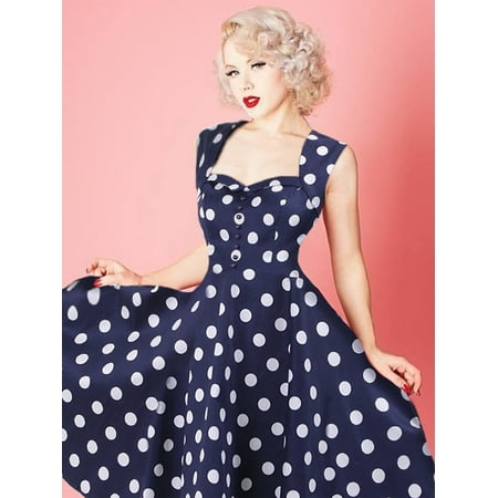 Ever-Pretty Women's Vintage Polka Dot Knee Length Evening Party Wedding Guest Casual Summer Dresses for Women 4021 US