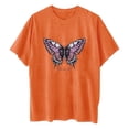 thumbnail image 4 of TSADFHJI Hauts de Noël pour Femmes, T-Shirts Amples à Col Rond et Manches Courtes, Hauts d'Été Imprimés Décontractés, Blouse TTG Orange, 4 of 4
