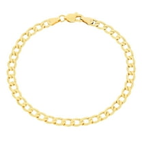Nuragold 14k Real Yellow Gold Cuban Curb Link 4.5mm Chain Bracelet (7"-9") Italian Jewelry for Men & Women