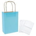 thumbnail image 2 of Fun Express Kraft Paper Gift Bags & White Tissue Paper Kit Assortment May Vary, Medium Light Blue, 6 1/2" x 9", 2 of 3
