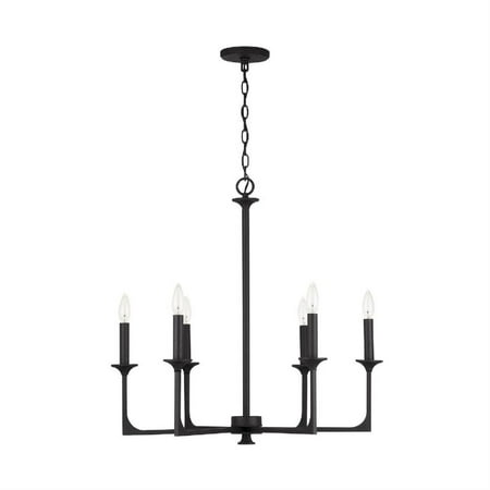 Capital Lighting 437361 Clint 6 Light 28  Wide Taper Candle Chandelier - Grey