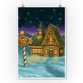 thumbnail image 2 of North Pole, Christmas Oil Painting (9x12 Wall Art Print, Home Decor), 2 of 3