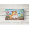 thumbnail image 2 of Carolines Treasures CK1282PW1216 Sheltie Spring Canvas Fabric Decorative Pillow, 2 of 3