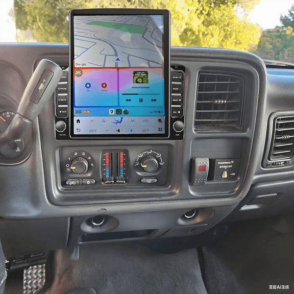 Gsuatey Car Radio Stereo for GMC Sierra 1500 2003-2006 with CarPlay Android Auto, Android 15 9.7 inch Touchscreen Head Unit, GPS BT WiFi AM/FM with Rear View Camera