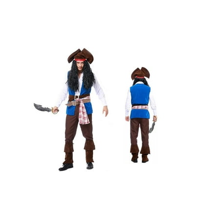 Men's Deluxe Pirate Captain Costume 9 Piece set