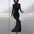 thumbnail image 2 of Oksale Sexy Bodycon Mermaid Dresses for Women Trendy Turtleneck Formal Dress Slim Fit Long Sleeve Evening Dresses Elegant Night Out Dress Black XXL, 2 of 7