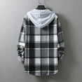 thumbnail image 6 of RongHuan Big and Tall Plaid Shirts Jacket for Men Fleece Lined Flannel Shirts with Hood Loose Fit Sherpa Jackets Long Sleeve Button Down Outwear, 6 of 6