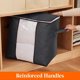thumbnail image 3 of Large Capacity Clothes Storage Bag with Reinforced Handle Upgraded Fabric for Quilts, with Strong Zipper, Clear Window, Gray, 3 Packs, 50 x 36 x 50 cm, 3 of 4
