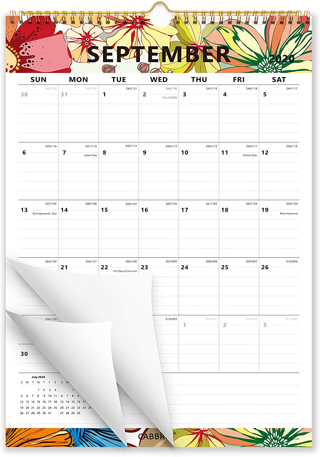 12 x 17 Wirebound Thick Paper Perfect for Organizing /& Planning Ruled Block 2019 Wall Calendar Calendar Planner 2019