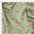 thumbnail image 4 of Soimoi Green polyester Crepe Fabric Pig Animal Printed Craft Fabric by the Yard 52 Inch Wide, 4 of 5