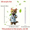thumbnail image 3 of Jierger Clearance Adorable Cat Doctor 2D Flat Acrylic Keychain/Car & Backpack Charm for Women Man Cute Bag Car Keyring Stainless Steel Keyring Cat Keychain, 3 of 5