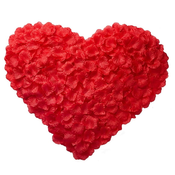 Beskit Artificial Silk Rose Petals For Romantic Night Wedding Party Anniversary Flower Decorations (Red 3000 Pcs)
