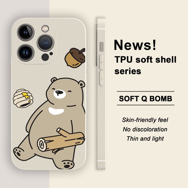 ¡Protege tu iPhone con una divertida funda plateada mate de doble capa con diseño de dibujos animados!