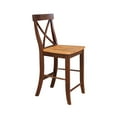 thumbnail image 6 of International Concepts Wood Cross Back Counter Height Stool, Cinnamon/Espresso - 24.02" Seat Height, 6 of 11
