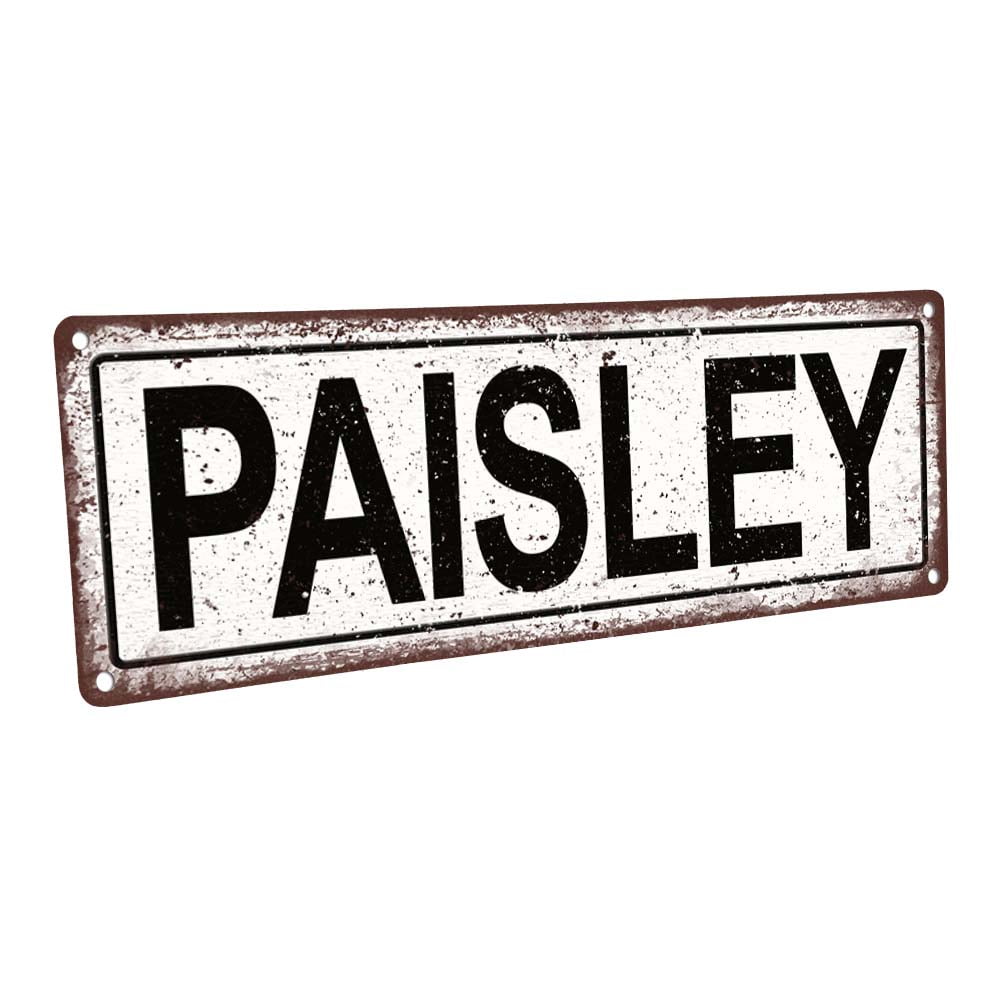 Paisley 4"x12" Metal Sign, Wall Décor for Kids Room and Nursery