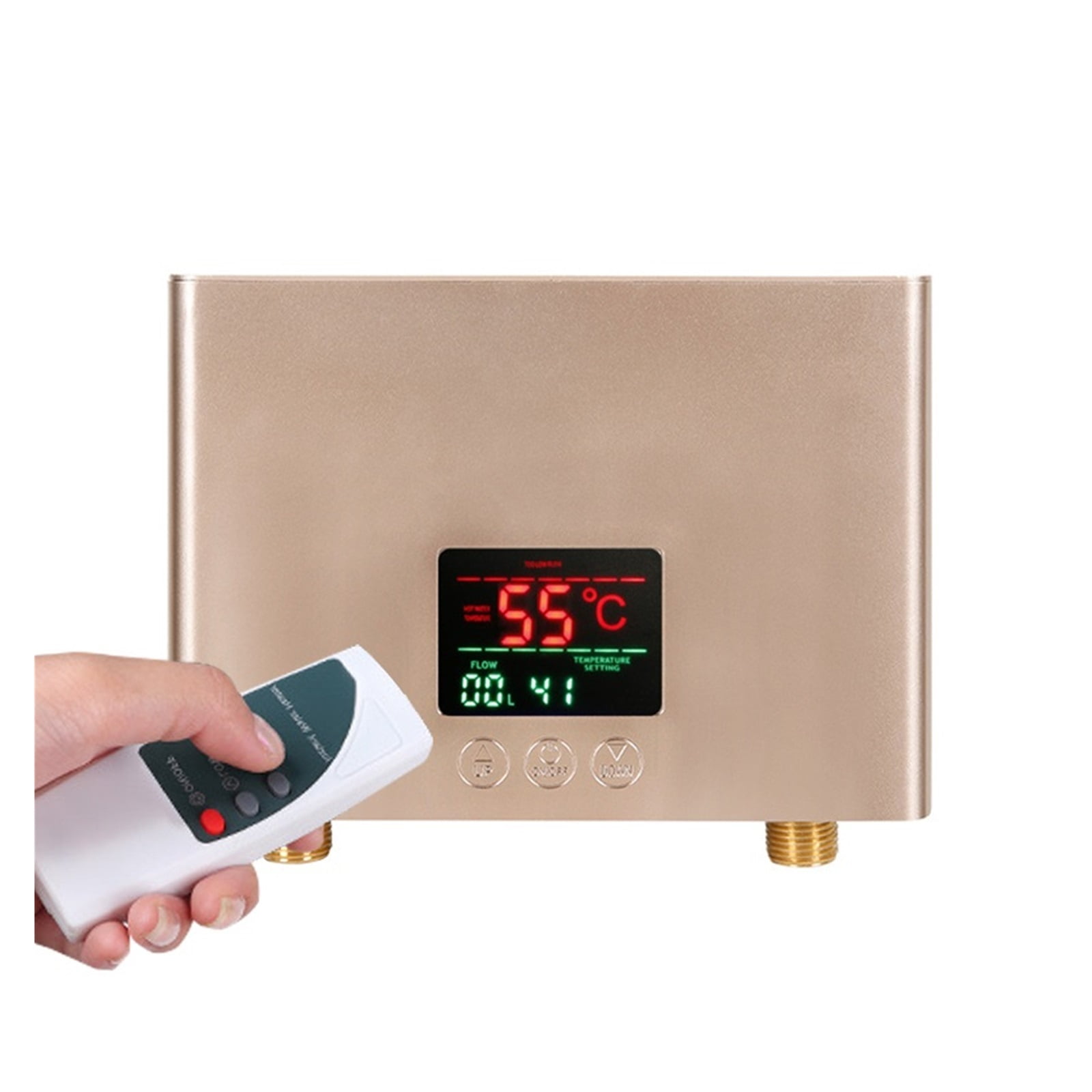 Instant Water Heater Bathroom Kitchen Wall Mounted Electric Water Heater LCD Temperature Display Remote Control ,Safety Protections