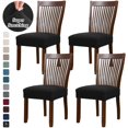 thumbnail image 2 of Dining Chair Seat Cover Stretch Spandex Chair Seat Covers Chair Seat Cushion Slipcovers for Dining Room Kitchen Chairs Removable Washable Chair Seat Covers - Set of 4, Black, 2 of 5