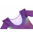 thumbnail image 6 of Arshiner Ruffle Long Sleeve Leotard for Girls Ballet Leotards Low Back Gymnastic Dance Outfits for Toddler,6-7Y,Purple, 6 of 8