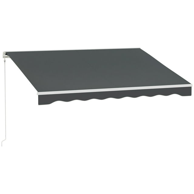 Outsunny Auvent Rétractable Électrique 10 Pieds x 8 Pieds avec Télécommande, Gris