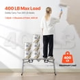 thumbnail image 3 of KFFKFF Work Platform, 3 Gear Adjustable Height, Folding Alloy Steel Step Ladder, Portable Scaffolding Platform, 400 lb Load Capacity, Non-Slip Rubber Feet, Drywall Painting Stool, 3 of 9