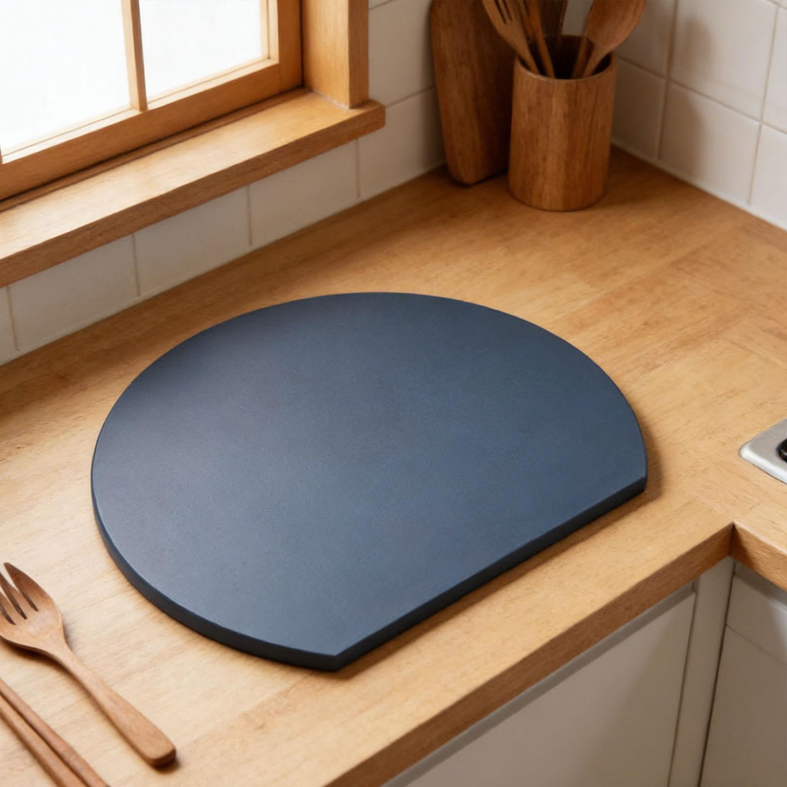Dualoai Chopping Board Convenient Half Round Cutting Mat for Fruits Vegetables Meats Gray S