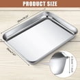 thumbnail image 2 of Baking Pans Sheet, 2 Piece Large Cookie Sheets Stainless Steel Baking Pan for Toaster Oven, RUseeN Non Toxic Tray Pan, Mirror Finish, Easy Clean, Dishwasher Safe, 10 x 8 x 1 inch, 2 of 8