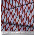 thumbnail image 3 of Soimoi Red Cotton Duck Fabric Artistic Waves Abstract Print Sewing Fabric Yard 42 Inch Wide, 3 of 3