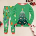 thumbnail image 2 of NOLDARES Little Boys Girls Christmas Pajamas for Toddler Clothes Set Snowman Long Sleeve Cotton Kids Pjs Fall Winter Sleepwear 6-24 Months 2t 3t 4t 5t 6t 7t 8t 9t Children,Green,3-4 Y, 2 of 6