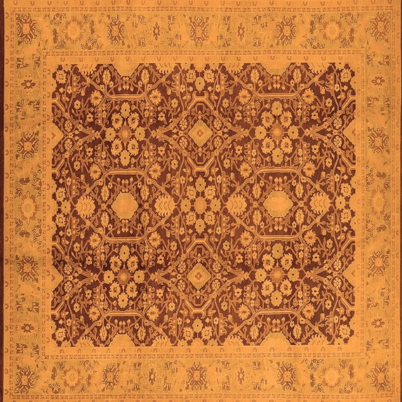 Ahgly Company Indoor Square Oriental Orange Traditional Area Rugs, 4' Square