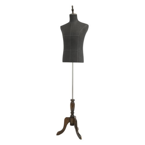 DUYIWAA Male Dress Form, 59.06-70.87" Adjustable Height Male Mannequin Males Mannequin Torso Body with Wooden Tripod Stand for Display and Sewing (Black, 59.05-70.86")