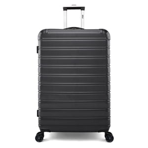iFLY Fibertech 28" Large Checked Expandable Hardside Spinner Suitcase, Black