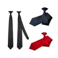thumbnail image 4 of destyer Men Suit Tie Father Gift Adjustable Doorman Uniform Wedding Engagement Necktie Funeral Casual Graduation Party Accessory Red 1PC, 4 of 9