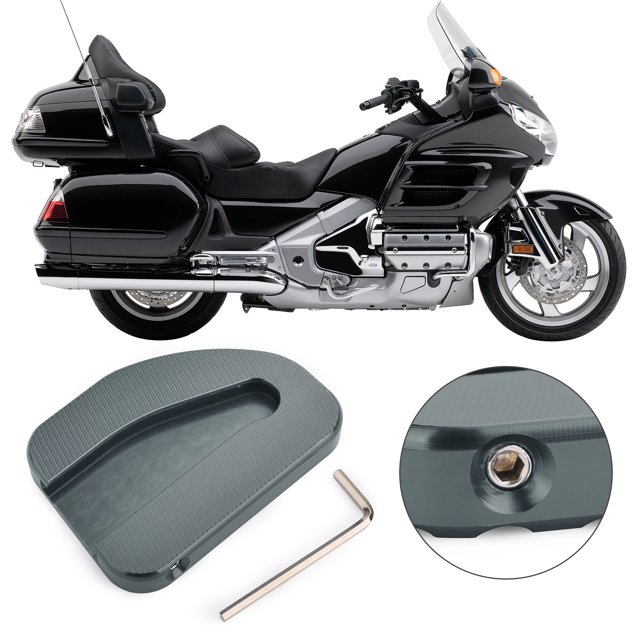 Titanium Kickstand Sidestand Extension Plate Pad For HondaWing GL1800 2010-17