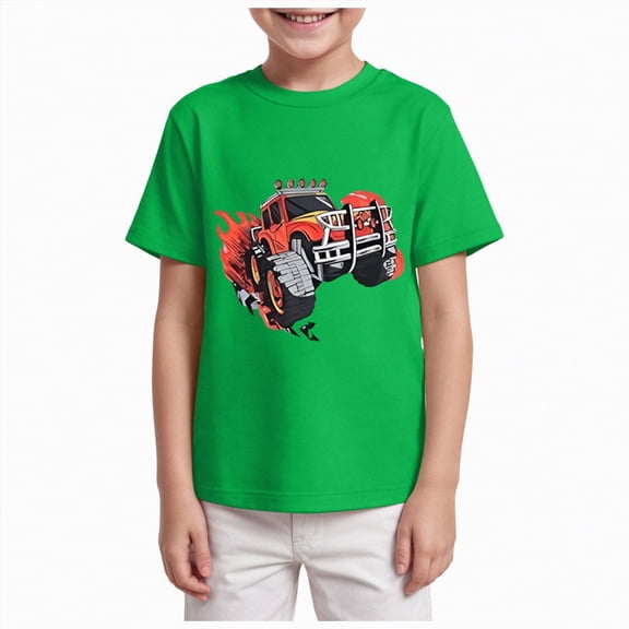 JUMEYU Toddler Shirt Unisex Kids Tie Dye T Shirts for Boys Girls Short Sleeve Colorful Tee 5T 6T (Green,5-6 Years)