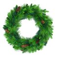 thumbnail image 7 of 6FT Grass Green Christmas Tree, Large Branches Pine Tree, Pre-Lit Set with Tree & Garland & Wreath, Artificial Christmas with Pine Cones, Hinged Xmas Tree , for Holiday Party Ofiice Home, 7 of 7