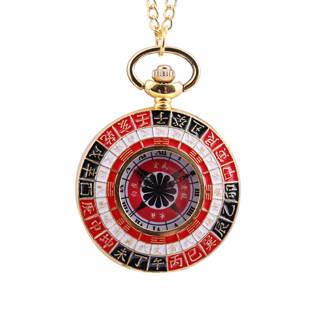 Vintage Pocket Watch Personality Chinese Style Gossip Lettering Pocket Watch Watch for Android Watch with Numbers Atomic Solar Watches for Men Analog