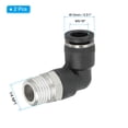 thumbnail image 2 of Uxcell 2 Pcs Male Elbow 5/16" Tubing OD x 1/4" NPT Thread 90 Push to Connect Fittings, 2 of 6