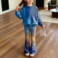 thumbnail image 2 of Ccpelsie Toddler Girl Fall Winter Clothes Fall Winter Outfits Sweatshirt Bell Bottom Pants for Girls(Purple,3-4 Years), 2 of 8