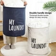thumbnail image 3 of Laundry Basket Waterproof  Foldable  Drawstring Freestanding Handle  Thickened Dirty Clothes Sundries Toys Storage Bag for Home, 3 of 8