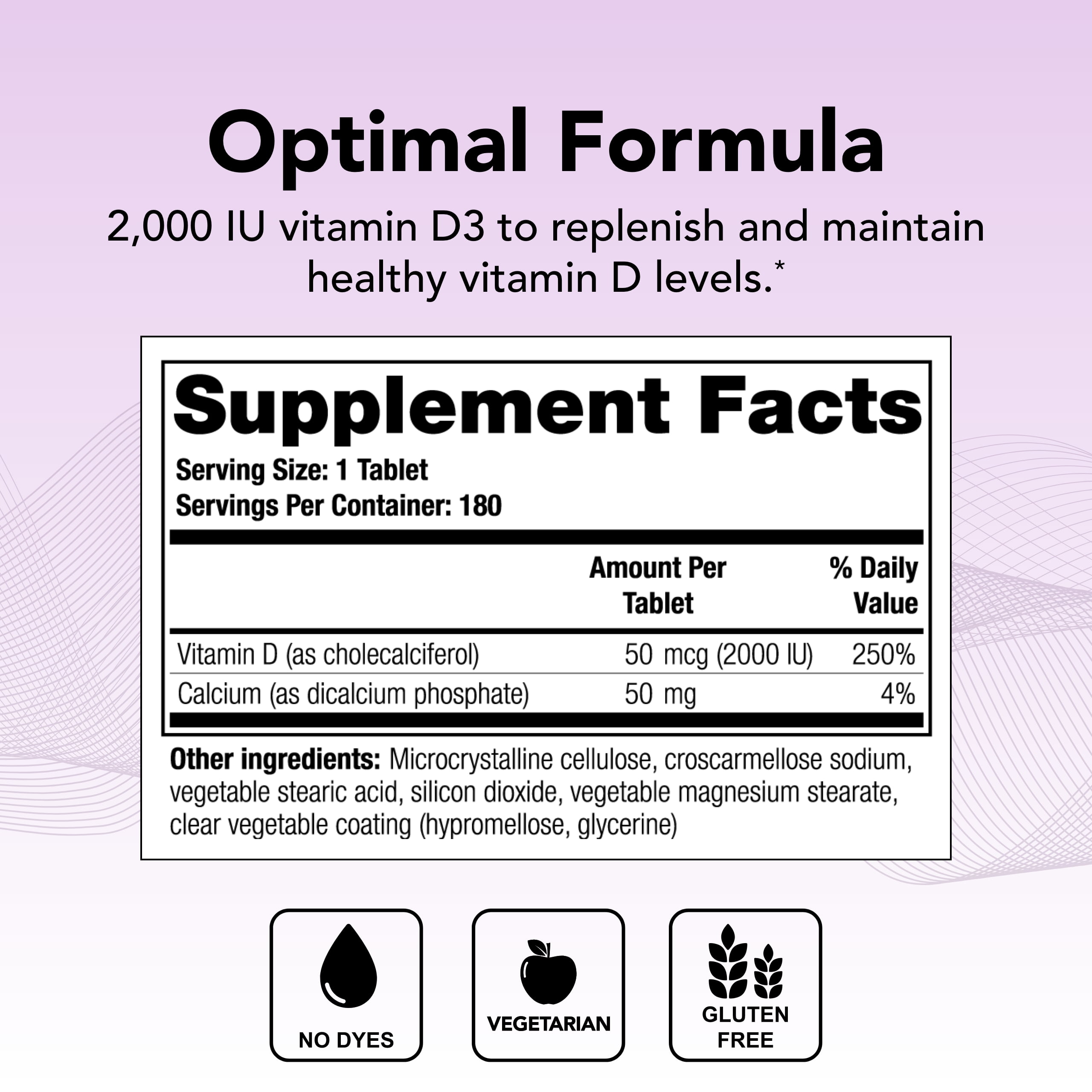 Theralogix Thera-D 2000 Vitamin D Supplement - 2,000 IU (50 mcg) Vitamin D3 Tablets - 180-Day Supply - Immune Support Supplement for Women & Men - Aids Bone & Heart Health - NSF Certified -180 Tablets