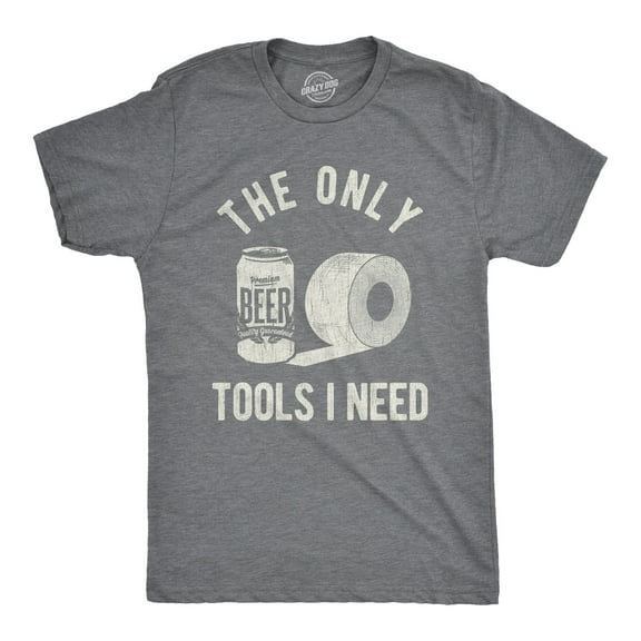 Mens The Only Tools I Need T Shirt Beer and Toilet Paper Tee Graphic Tees