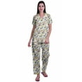 thumbnail image 1 of Moomaya Ensemble de Pyjama à Manches Courtes Imprimé pour Femmes Chemise de Nuit Boutonnée Imprimée, 1 of 6