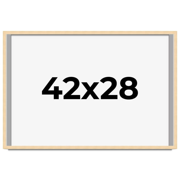 42x28 Frame Natural Wood Picture Frame | 0.75 Inch Moulding Width | with UV Acrylic Plexiglass,