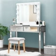 thumbnail image 3 of Costway 2 ed Vanity Make-Up Desk Silver Glass Console Dressing Table, 3 of 10