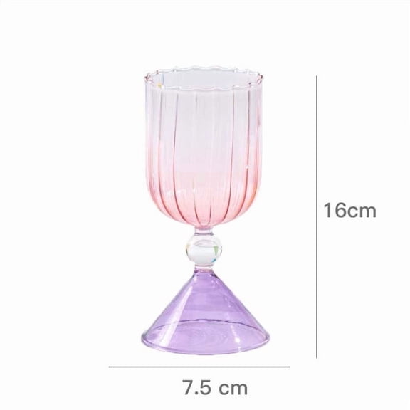 Wine Cups Irregular Gradient Glass Cocktail Wine Glass Hand Blown Modern Juice Cup Bar Drinkware for Red Wine Champagne Cocktail Party Home Kitchen Bar Use Elegant Beverage Glass Collection Display