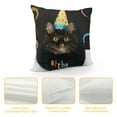 thumbnail image 4 of Black Cat PlushCat Stuffed Animal, Soft Cute Cat PlushieCat Shape Design Pillow for Boys Girls, Sofa Bedroom (Birthday Cat), 4 of 5