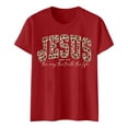 thumbnail image 4 of LINGLANG Women's Religious Jesus Print T-Shirt Summer Fashion Casual Crewneck Top Christian Faith Graphic Tee for Ladies Soft Breathable Daily Wear, 4 of 4