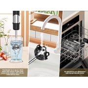 Immersion Blender, 1100W Electric Mixer Handheld, 5-in-1 Stick Blender with Chopper, Blender for Kitchen with 600ml Beaker