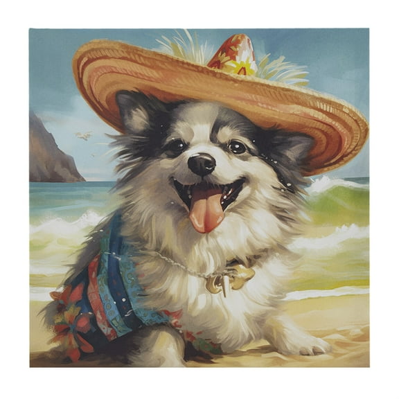 Playful Chihuahua Dog Wall Decor - Vibrant Beach Ensemble Canvas Art Print for a Lively Living Space - By Tessa Kane
